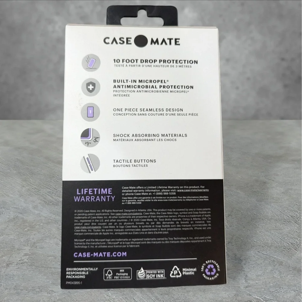 T3 Case-Mate Soap Case Apple iPhone 2020 5.4 (12 Mini) Clear See Description